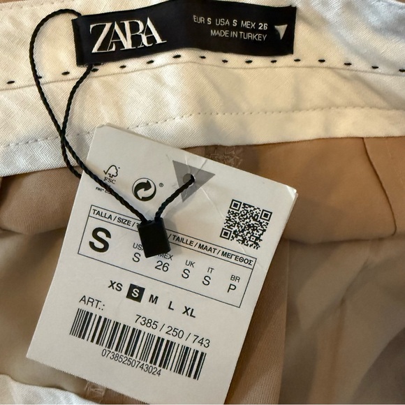 NWT Zara Tan Wide Leg Trousers - Picture 6 of 6